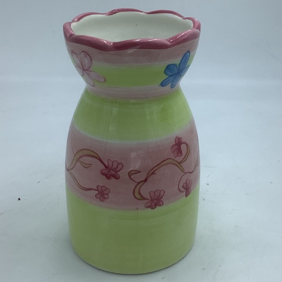 I Godinger & Co. Chartreuse  and Pink Vase - Picture 1 of 8